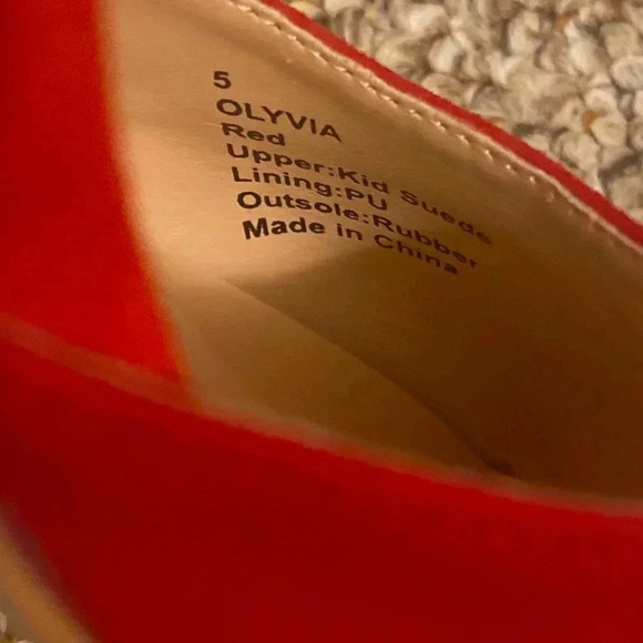 Sole Society Olivia Red Suede heels size 5 NWOT - Picture 7 of 8